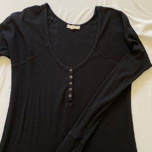 Urban Outfitters thermal Henley shirt dress